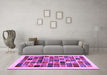 Machine Washable Abstract Purple Contemporary Area Rugs in a Living Room, wshcon1560pur