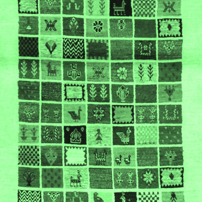 Machine Washable Abstract Emerald Green Contemporary Area Rugs, wshcon1560emgrn