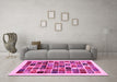 Machine Washable Abstract Pink Contemporary Rug in a Living Room, wshcon1560pnk