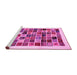 Sideview of Machine Washable Abstract Pink Contemporary Rug, wshcon1560pnk