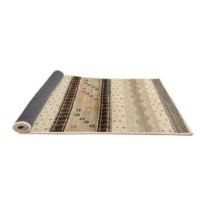 Thickness of Contemporary Dark Almond Brown Modern Rug, con1561