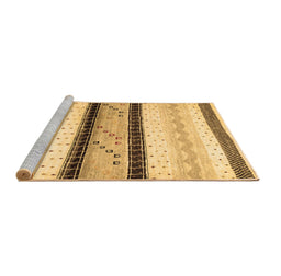 Sideview of Machine Washable Abstract Brown Contemporary Rug, wshcon1561brn