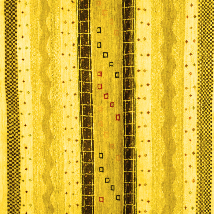 Square Abstract Yellow Contemporary Rug, con1561yw