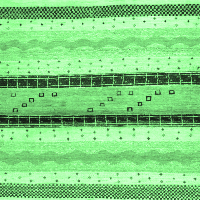 Square Abstract Emerald Green Contemporary Rug, con1561emgrn