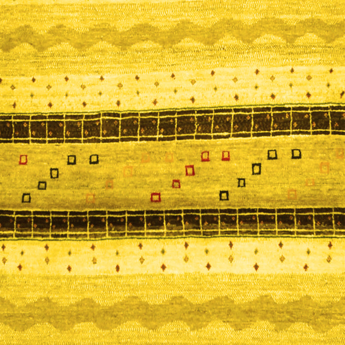 Abstract Yellow Contemporary Rug, con1561yw