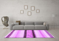 Machine Washable Abstract Purple Contemporary Rug, wshcon1561pur