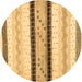 Round Abstract Brown Contemporary Rug, con1561brn