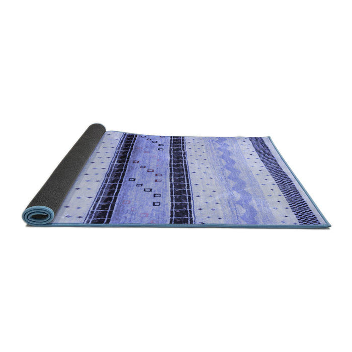 Sideview of Abstract Blue Contemporary Rug, con1561blu