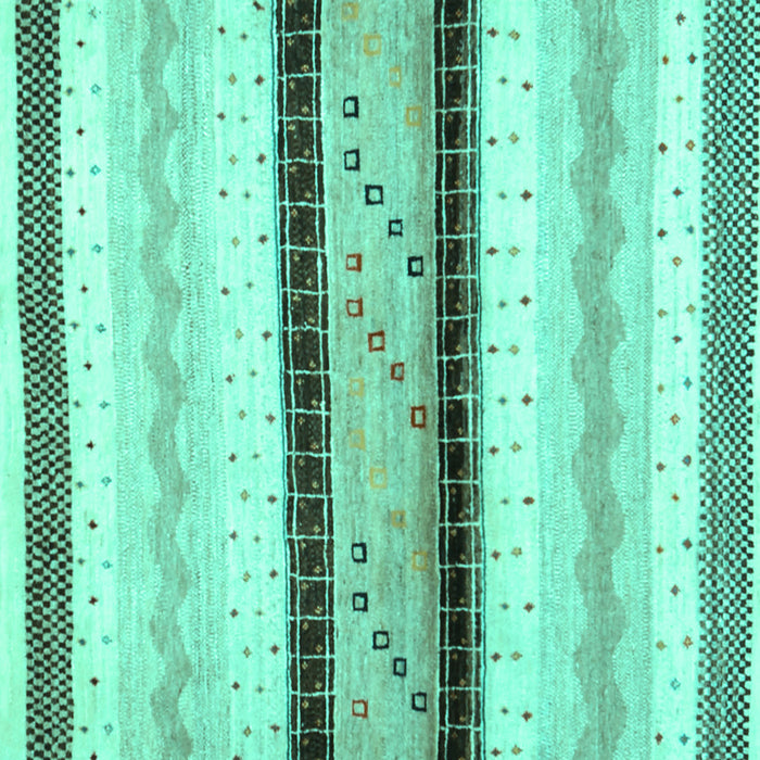 Square Abstract Turquoise Contemporary Rug, con1561turq
