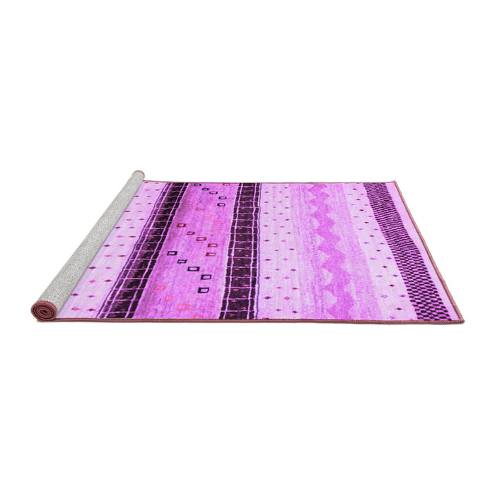 Sideview of Machine Washable Abstract Purple Contemporary Area Rugs, wshcon1561pur