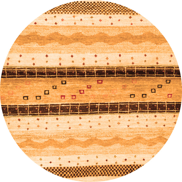 Square Abstract Orange Contemporary Rug, con1561org