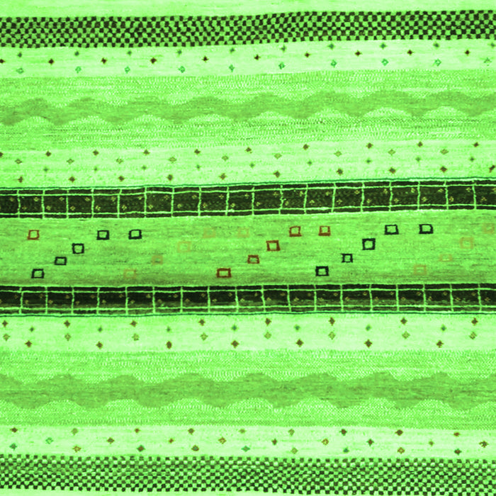 Serging Thickness of Abstract Green Contemporary Rug, con1561grn