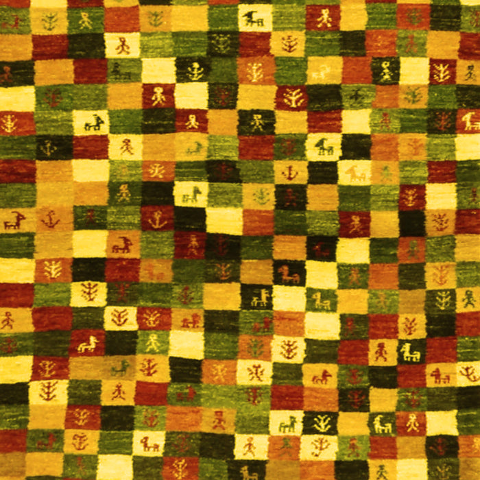 Abstract Yellow Contemporary Rug, con1562yw