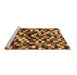 Sideview of Machine Washable Abstract Brown Contemporary Rug, wshcon1562brn