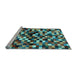 Sideview of Machine Washable Abstract Light Blue Contemporary Rug, wshcon1562lblu