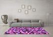 Machine Washable Abstract Purple Contemporary Area Rugs in a Living Room, wshcon1562pur