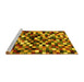 Sideview of Machine Washable Abstract Yellow Contemporary Rug, wshcon1562yw