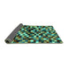 Sideview of Abstract Turquoise Contemporary Rug, con1562turq