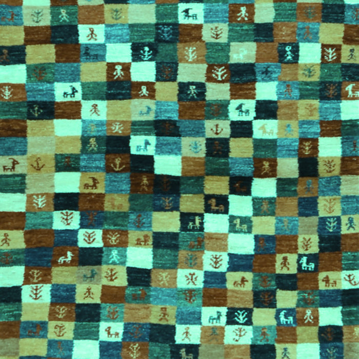 Abstract Turquoise Contemporary Rug, con1562turq