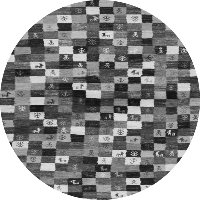 Square Abstract Gray Contemporary Rug, con1562gry