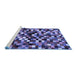 Sideview of Machine Washable Abstract Blue Contemporary Rug, wshcon1562blu