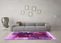 Machine Washable Abstract Purple Contemporary Rug, wshcon1563pur