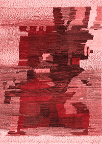 Abstract Red Contemporary Rug, con1563red