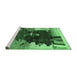 Sideview of Machine Washable Abstract Emerald Green Contemporary Area Rugs, wshcon1563emgrn