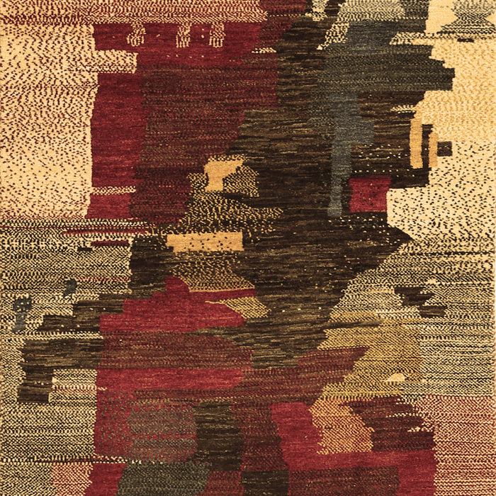 Machine Washable Abstract Brown Contemporary Rug, wshcon1563brn