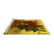 Sideview of Machine Washable Abstract Yellow Contemporary Rug, wshcon1563yw