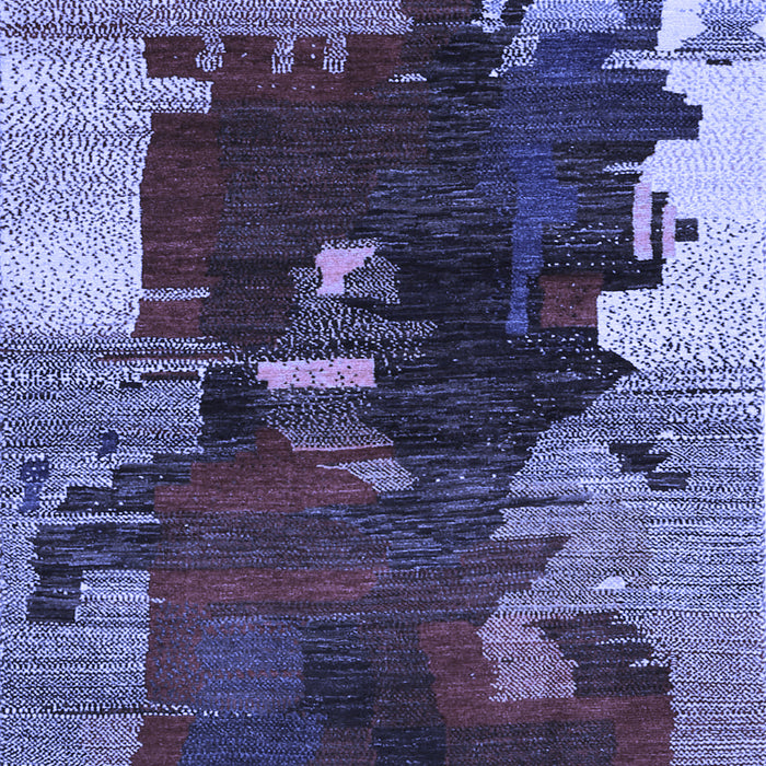 Abstract Blue Contemporary Rug, con1563blu