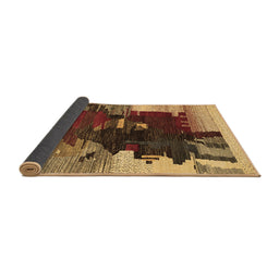 Sideview of Abstract Brown Contemporary Rug, con1563brn