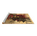 Sideview of Machine Washable Abstract Brown Contemporary Rug, wshcon1563brn