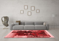 Machine Washable Abstract Red Contemporary Rug, wshcon1563red