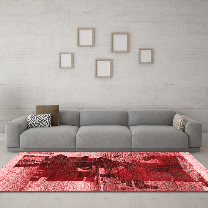 Contemporary Red Washable Rugs
