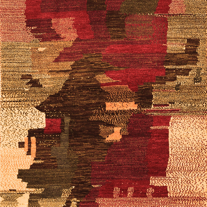 Serging Thickness of Machine Washable Abstract Orange Contemporary Area Rugs, wshcon1563org