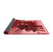 Abstract Red Contemporary Area Rugs