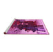 Sideview of Machine Washable Abstract Pink Contemporary Rug, wshcon1563pnk