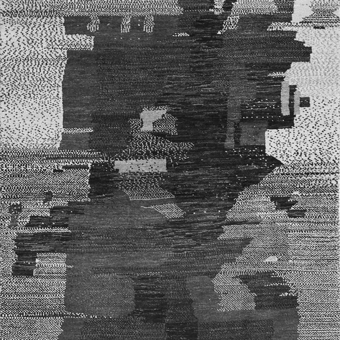 Serging Thickness of Machine Washable Abstract Gray Contemporary Rug, wshcon1563gry