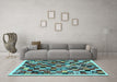 Machine Washable Abstract Light Blue Contemporary Rug in a Living Room, wshcon1564lblu