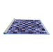 Sideview of Machine Washable Abstract Blue Contemporary Rug, wshcon1564blu