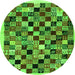 Square Abstract Green Contemporary Rug, con1564grn