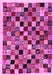 Machine Washable Abstract Pink Contemporary Rug, wshcon1564pnk