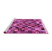 Sideview of Machine Washable Abstract Pink Contemporary Rug, wshcon1564pnk