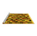 Sideview of Machine Washable Abstract Yellow Contemporary Rug, wshcon1564yw