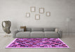 Machine Washable Abstract Purple Contemporary Area Rugs in a Living Room, wshcon1564pur