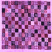 Square Machine Washable Abstract Purple Contemporary Area Rugs, wshcon1564pur