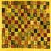 Square Abstract Yellow Contemporary Rug, con1564yw