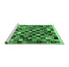 Sideview of Machine Washable Abstract Emerald Green Contemporary Area Rugs, wshcon1564emgrn