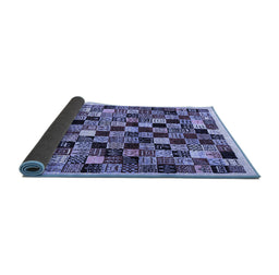 Sideview of Abstract Blue Contemporary Rug, con1564blu